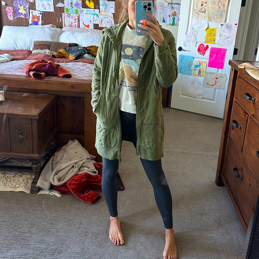 Clementine Recycled Quilted Button Up Hoodie